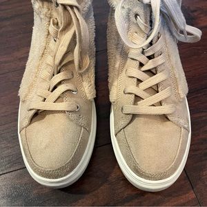 Marc Fisher Womens Fellow Faux Fur High Top Casual and Fashion Sneakers